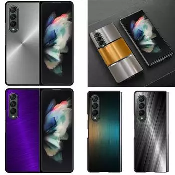 Чехол с текстурой темного матового металла для Samsung Galaxy Z Fold3 5g, жесткий тонкий чехол, ультратонкий чехол с защитой от падения для Galaxy Z Fold 3 Shell Samsung Z Fold3 5G