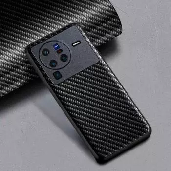 Чехол с текстурой углеродного волокна для Vivo X80 X60 X50 Pro 5G, модный дизайн, мягкая задняя крышка, чехол для vivo x80 pro, чехол Funda Vivo X50 Pro чёрный