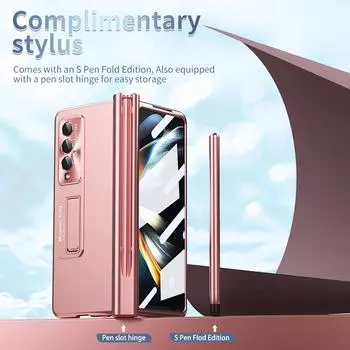 Чехол с точным вырезом для всего тела S Pen Slot для Samsung Galaxy Z Fold 4 5g Fold4 Fold3 Fold 3 Zfold4, пленочный чехол из закаленного стекла for Samsung Z Fold 3 синий