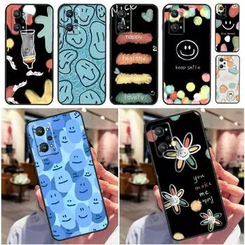 Чехол с улыбкой и лицом Happy Cute для Realme C21Y C25Y C25s C11 C15 C21 C30 C35 Realme 10 9 8 Pro 8i 9i GT 2 Pro Neo 3T Realme C21Y C25Y