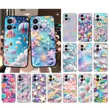 Чехол с воздушным шаром, облаком, радужной звездой и цветком для VIVO Y53S Y33S Y01 Y22S Y31 Y21 Y70 Y21S Y72 V21 V2023 V21E V20 SE iQOO Z8x X100 Pro VIVO iQOO Z8