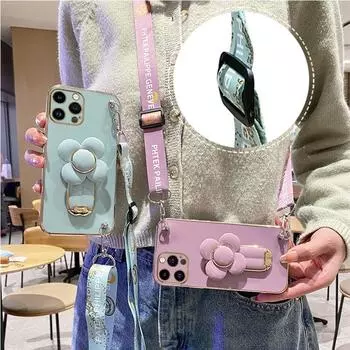 Чехол с вращающимся держателем ветряной мельницы для iPhone 14 11 12 13 Pro Max 13 12 Mini 8 7 6 6S Plus 10 X Xr Xs Max SE For iPhone 14&Case & Strap