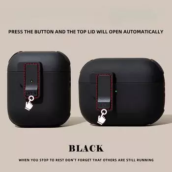 Чехол с замком для AirPods 4, чехол для наушников, противоударный с карабином и надежным фиксатором для зарядного чехла Airpod 4th 2024 For Airpods4