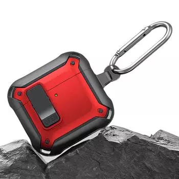 Чехол с замком для AirPods 4, защитный чехол с карабином, чехол для наушников Apple Airpods 4-го поколения, чехол (2024) чёрный