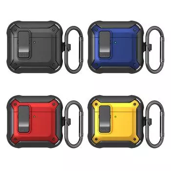 Чехол с замком для AirPods 4, защитный чехол с карабином, чехол для наушников Apple Airpods 4-го поколения, чехол (2024) чёрный