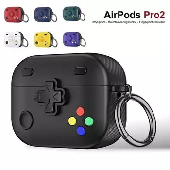 Чехол с замком переключателя для Airpods Pro 2 3D геймпад Gameboy, чехол для Airpods Pro, аксессуары для наушников, защитный чехол airpods pro 2 чёрный