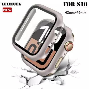 Чехол с защитой экрана из закаленного стекла для Apple Watch Series 10 42 мм 46 мм, ультратонкий, устойчивый к царапинам, полный защитный жесткий чехол-бампер для ПК Apple Watch Series 10 46mm