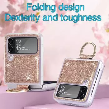 Чехол с защитой от пыли и кольцом на палец для Samsung Galaxy Z Flip 4 5g Flip4 Flip3 Flip 3, защитный чехол для Samsung Z Flip4, чехлы for Samsung Z Flip 3 синий