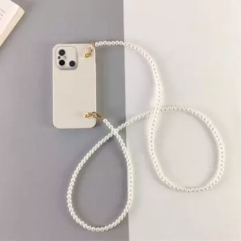 Чехол с жемчужным ремешком и ожерельем через плечо для Redmi 12C 12 10C 10A 10X 9I 9C 9T 8A 7 6 pro Защитный объектив камеры Мягкий силиконовый чехол из ТПУ для задней крышки телефона Red