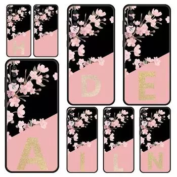 Чехол с золотыми буквами и цветами для Samsung A24 A12 A14 A32 A50 A70 A20E A20S A10S A22 A30 A40 A34 A54 A42 A52 5G A02S A04s, чехол Samsung A12