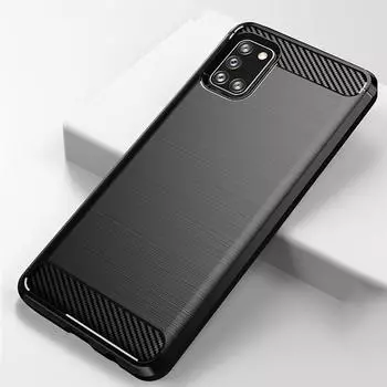 Чехол Samsung Galaxy A31 из углеродного волокна Мягкая задняя крышка Защитная крышка Samsung A31 A 31 серый