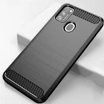 Чехол Samsung Galaxy M21 Carbon Fibre Soft Back Cover Samsung M21 M 21 Защитный