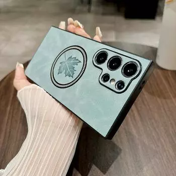 Чехол Samsung Galaxy S24 Ultra Sheepskin с магнитным креплением: Универсальный защитный чехол для S23/S22/S21+/Note20. Samsung S21plus коричневый