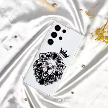 Чехол Samsung S23A55 Lion Crown с полным покрытием объектива и защитой от падений для мобильного телефона. Samsung S23PLUS прозрачный