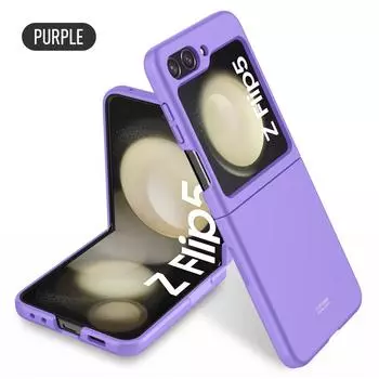 Чехол Samung Z Flip5 5G, роскошный матовый чехол на заднюю панель для Samsung Galaxy Z Flip5 4 3 5G Sumung Z Flip 5 4 3, жесткий противоударный чехол из ПК For Samsung Z Flip5 фиолетовый