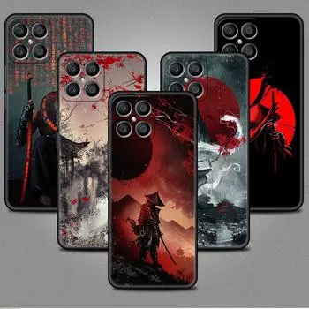 Чехол «Самурай» с пейзажной тушью для Huawei Honor X8 X9 P50 X7 50 20 8X Play 9A P40 P30 Lite P Smart 2021, черный чехол для телефона Huawei P Smart Z