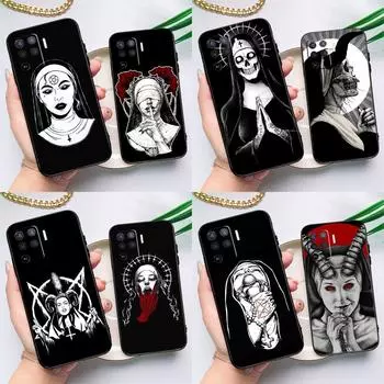 Чехол «Сатанинская монахиня» для OPPO Find X5 X3 Lite Pro A15 A16 A52 A72 A5 A9 A31 A53 A83 A93 A54 A74 A94, чехол OPPO A54 4G