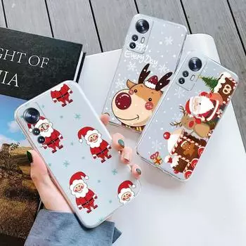 Чехол «Счастливого Рождества» для Redmi Note 12S, чехол для телефона с милым мультяшным рисунком, мягкий силикон для Redmi Note 12S, противоударный защитный чехол с изображением оленя, задняя крышка Redmi Note 12S