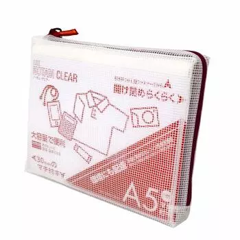 Чехол-сетка Sakura Crepas Northam с вставкой, прозрачный, A5, красный, 10 штук, UNCM-A5#19(10) красный