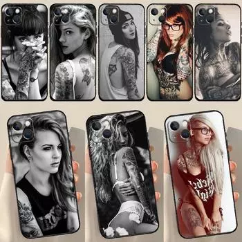Чехол Sexy Tattoo Girl для iPhone 13 12 11 14 15 Pro Max 7 8 Plus X XR XS Max 12 Mini SE 2020 2022 Cover Coque iPhone 13 Pro