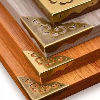 Чехол шкатулка для драгоценностей, антикварная мебельная фурнитура, угловой кронштейн, край крышки, угловой протектор bronze-4.5cm