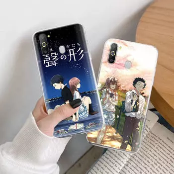 Чехол Silent Voice TPU для iPhone XR 7 8 14 15 11 12 13 X XS Pro Max Xiaomi Redmi 13C Note 9 Samsung A22 S23 S24 Ultra Plus VIVO Redmi 7A аэро