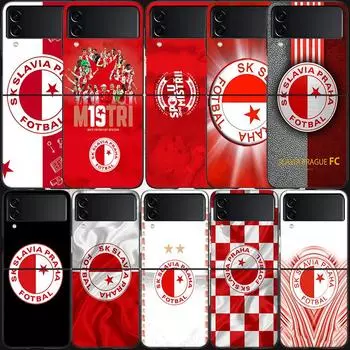 Чехол Sk Slavia Praha Czech Republic для Samsung Galaxy Z Flip 3 Flip 5 4 5G черный жесткий чехол для мобильного телефона Samsung Z Flip 5 5G Luxu Samsung Z Flip 4 5G