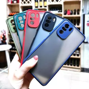 Чехол Skin Feel контрастных цветов для Xiaomi Redmi Note 10 10s 11 11s 12 12s 12 Pro Plus 4G 5G противоударные чехлы Redmi Note 10 4G чёрный