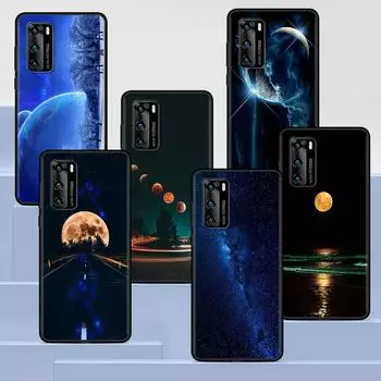 Чехол Sky Space Planet Moon Stars для Huawei P30 P Smart Z P40 Lite E P20 Y7 Y9 Honor 8X Play 9A 50 20 Pro, черный, мягкий чехол для телефона Huawei P30
