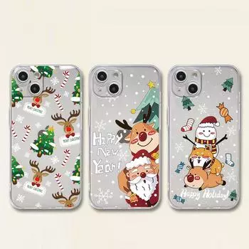 Чехол Snow Merry Christmas для iPhone 14 11 12 Pro 13 Pro Max XR XS X 6s 7 8 Plus SE 2020 13 Mini, роскошный противоударный прозрачный чехол iPhone 14 Pro Max