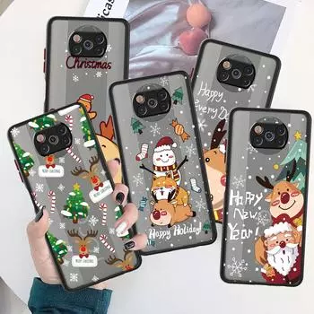 Чехол Snow Merry Christmas для Xiaomi Mi Poco X3 NFC M3 11 10 12 9T 11T 10T Pro Note 10 Lite, матовые жесткие чехлы для телефонов Xiaomi Poco X3 NFC