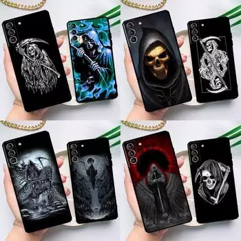 Чехол со скелетом и черепом Grim Reaper для Samsung Galaxy S23 S22 S21 Ultra S20 FE S9 S10 Note 10 Plus Note 20 Ultra Full Cover Galaxy S10
