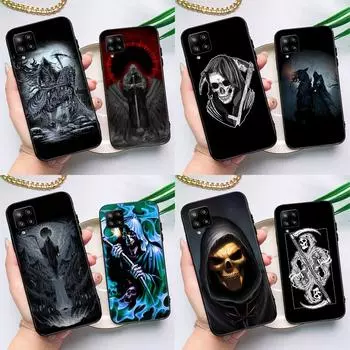 Чехол со скелетом и черепом мрачного жнеца для Samsung Galaxy A54 A34 A13 A23 A33 A53 A73 A12 A22 A32 A52 A51 A71 A14 Samsung A53 5G