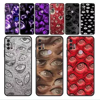 Чехол со смайликом со страшным лицом и глазами для Motorola G30 G60 G22 G9 Play G82 G52 G8 G9 G50 One Fusion Edge 20, черные мягкие чехлы для телефона Moto G60S