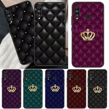 Чехол со стеганой текстурой и узором дивана в виде короны для Huawei P40 Lite P20 P50 P30 Pro P Smart Z 2019 Nova 5T, чехол для Honor 50 Huawei P20