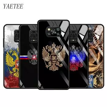 Чехол со стеклянной поверхностью для Xiaomi Redmi Note 10 9S 9 8 8T 7 9C Mi 11 11 Lite 10T Pro 5G 9T, чехол для телефона с гербом России и российских флагов Redmi Note 10