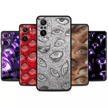 Чехол со страшным лицом и глазами, смайликом для Xiaomi Redmi Note 11 10 9 Pro K40 10S 9S 9A 9C, чехол для телефона 9T 8 8T 7 11T, силиконовый чехол Redmi K40 Pro