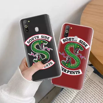 Чехол South Side Serpents TPU для iPhone XR 7 8 14 15 11 12 13 X XS Pro Max Xiaomi Redmi 13C Note 9 Samsung A22 S23 S24 Ultra Plus VIVO Samsung A71 аэро