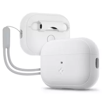 Чехол Spigen Airpods Pro2 с ремешком, силиконовым карабином, простой чехол для хранения, легкий, устойчивый к царапинам, пылезащитный, амортизирующий, беспроводная зарядка