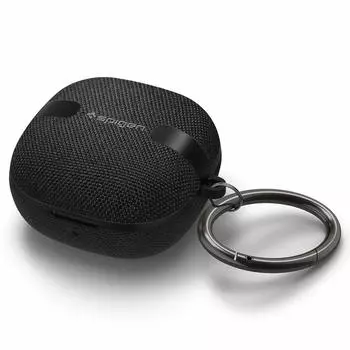 Чехол Spigen Galaxy Buds2 Pro, совместимый с чехлом Galaxy Buds 2, ткань, совместимая с беспроводной зарядкой, карабинное кольцо в комплекте, амортизация чёрный