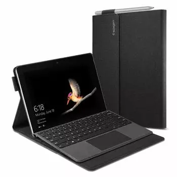 Чехол Spigen Microsoft Surface Go4 для Microsoft Surface Go 3 Surface Go 2 Подставка Surface Go с карманом для ремешка Особенности Магнитный клапан Тип ноутбука PU чёрный
