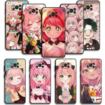 Чехол Spy X Family с розовой улыбкой Anya Damian для Xiaomi Poco X3 Nfc X4pro M3 C40 для Mi 12 11 10 10t 8 Note10 Lite 11ultra 11t F1 For Mi Note 10 Lite