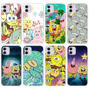 Чехол ST86 Spongebob Friend для Samsung A04 A14 A23 A34 A54 M23 M33 M52 M53 Realme 10 9 C30S C35 C55 VIVO Y02S Y21 Y33S Y51 X80 Pro, прозрачный чехол Infinix Hot 9 Play бездна