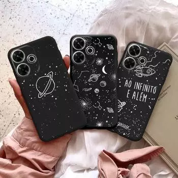 Чехол Starry Sky Lines для iPhone Samsung A55 M34 S24 Xiaomi Redmi 13 Pro 14C Huawei Honor, противоударный бампер для телефона, черный матовый чехол из ТПУ с защитой от царапин Samsung Galaxy S20 FE