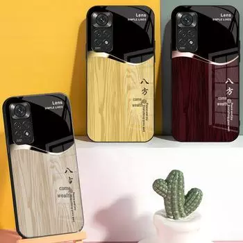 Чехол-стекло с полным покрытием Wood Grain для Redmi 7A, K60, K30 Pro, 6 Pro, Note 8T - Защита от падения Redmi Note 10 5G
