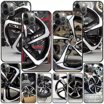 Чехол-ступица лезвия колеса для Apple iPhone 7 SE 2020 11 12 13 14 X XS XR 15 Pro Max силиконовый черный мягкий чехол для телефона iPhone 7(SE 2020)
