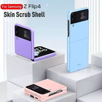Чехол Sumsung Z Flip 4 Zflip4 Flip4, матовый чехол ярких цветов, жесткий ПК, противоударная задняя крышка для Samsung Galaxy Zflip 4, защитный чехол For Samsung 01 красный
