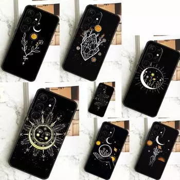 Чехол Sun Moon Flowers для Samsung Galaxy S24 S23 S22 Ultra S20 S21 FE Note 20 S8 S9 S10 Note 10 Plus Galaxy S20 FE