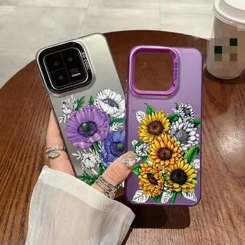 Чехол Sunflower для iPhone 16 Samsung A55 A35 S24 FE Xiaomi Redmi Note 13 Pro 14C Poco C65 Huawei Honor 200 противоударный бампер для телефона с защитой от царапин Samsung A54 5G