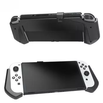 Чехол Switch OLED с противоскользящей накладкой для игровой консоли Чехол для ручки Аксессуары Поддержка игровой консоли Поддержка удобной ручки Контроллер Белый ABS Хост 26*9*3cm чёрный